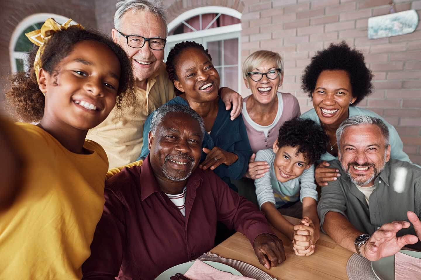 Happy family across three generations